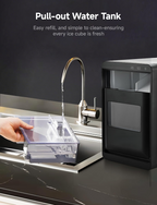 Countertop Nugget Ice Maker, 40Lbs/24H Pebble Pellet Sonic Ice Machine, Self‑Cleaning Portable Ice Maker with Ice Scoop and Basket for Home Kitchen Office
