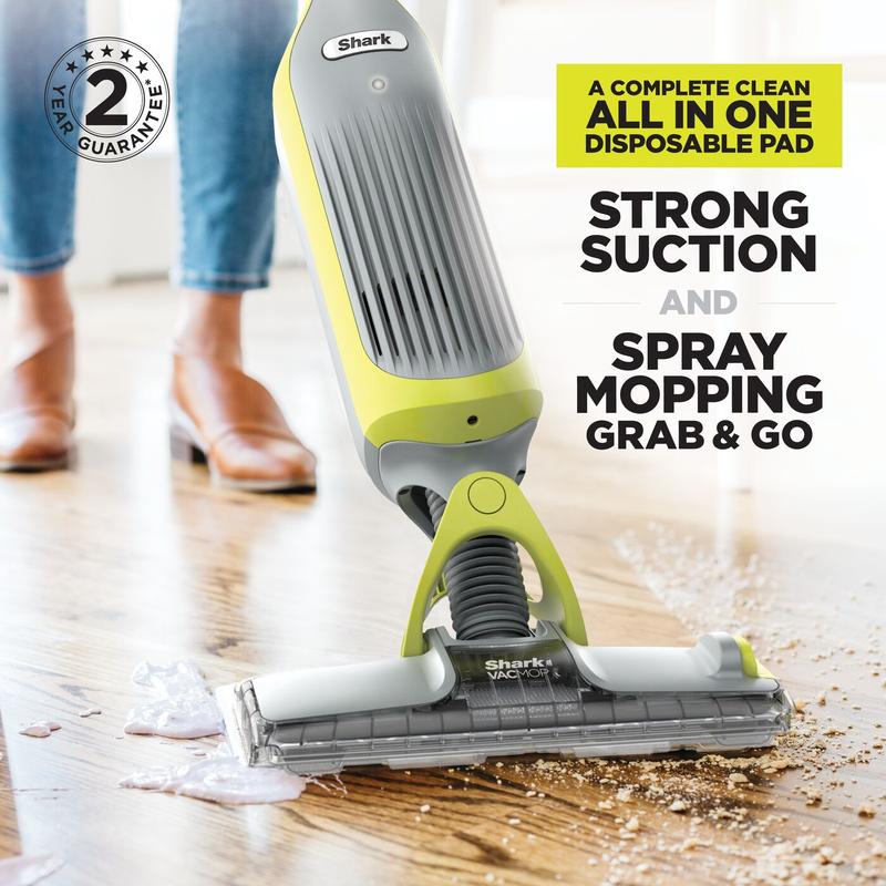 2-in-1 Cordless Hard Floor Vacuum & Spray Mop, Lightweight Quick Cleaning with 6 Disposable Pads & Multi-Surface Floor Cleaner