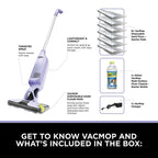 2-in-1 Cordless Hard Floor Vacuum & Spray Mop, Lightweight Quick Cleaning with 6 Disposable Pads & Multi-Surface Floor Cleaner