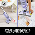 2-in-1 Cordless Hard Floor Vacuum & Spray Mop, Lightweight Quick Cleaning with 6 Disposable Pads & Multi-Surface Floor Cleaner