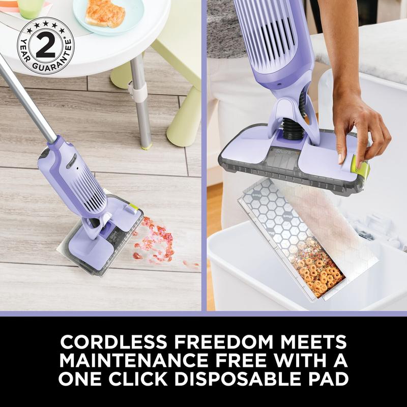 2-in-1 Cordless Hard Floor Vacuum & Spray Mop, Lightweight Quick Cleaning with 6 Disposable Pads & Multi-Surface Floor Cleaner