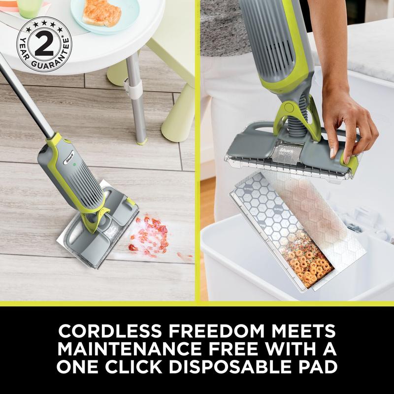 2-in-1 Cordless Hard Floor Vacuum & Spray Mop, Lightweight Quick Cleaning with 6 Disposable Pads & Multi-Surface Floor Cleaner