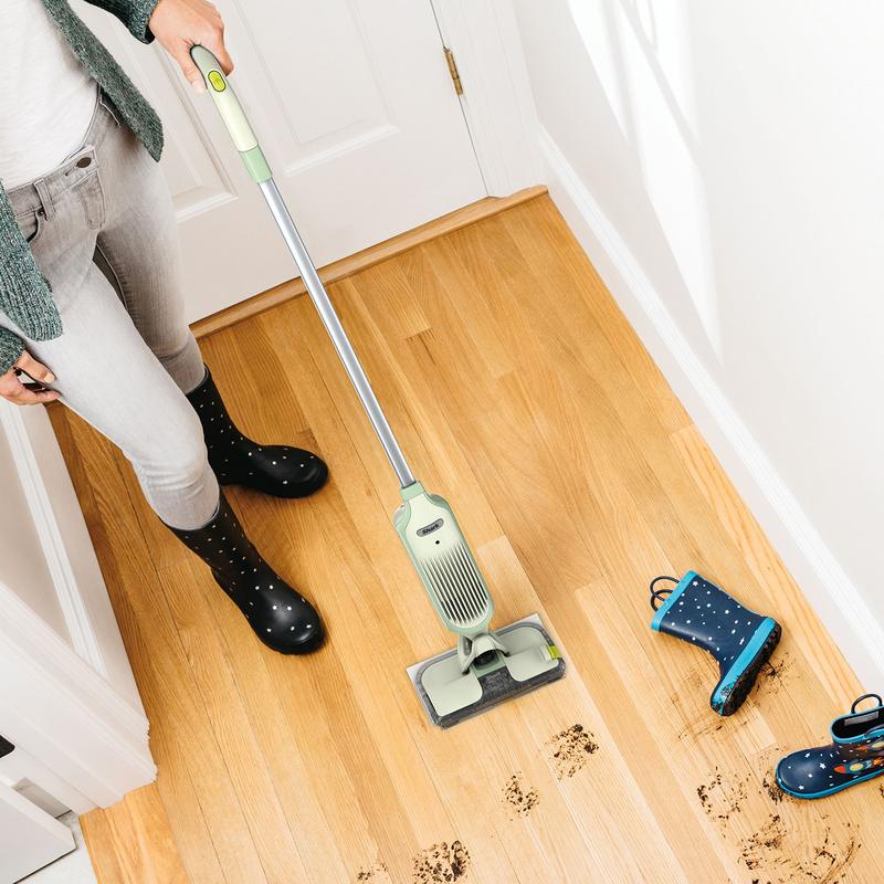 2-in-1 Cordless Hard Floor Vacuum & Spray Mop, Lightweight Quick Cleaning with 6 Disposable Pads & Multi-Surface Floor Cleaner